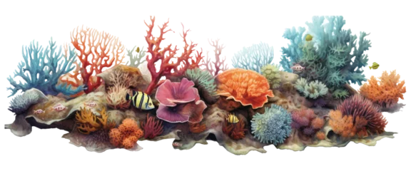 Fotobehang watercolor coral reef © kharom