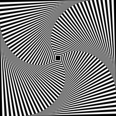 Black white squara op art illusion