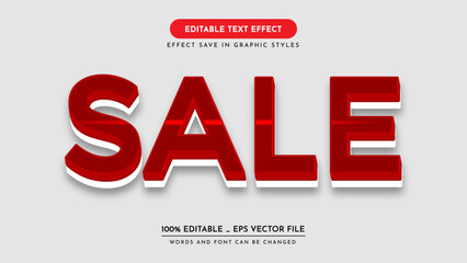  editable 3d text effect style. sale text effect, vector illustration