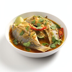 thai steamed curried fish real photo photorealistic