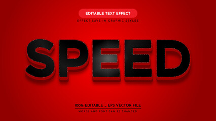 editable 3d text effect style. speed text effect, vector illustration