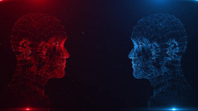 Man 3D virtual personality Facial Recognition System concept. Face Recognition 3D scanning interface. virtual human, virtual character, Digital clone Portrait. cyber security hologram Machine learning