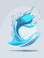 Fototapeta premium hires water splash logo with splash white backgrounds with beach water effect color blue sky 