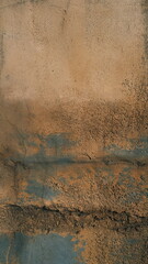 old surface of a wall with some faded blue paint