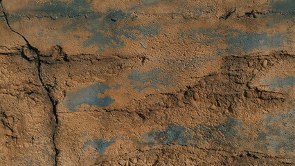 texture of old wall with some faded blue paint