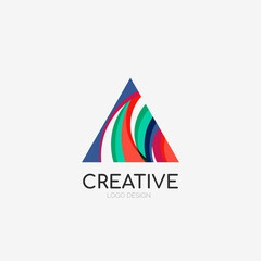 Triangle abstract logo, business emblem icon