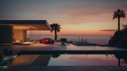 Cali comfort: beachfront house , generative ai