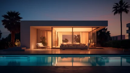 Fotobehang Coastal Grandeur: California Dream Home, generative ai © Adolfo Perez Design