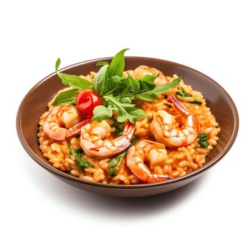 italian risotto with shrimps real photo photorealis