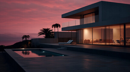 Fototapeta premium Pacific Panorama: A Modern Masterpiece, generative ai