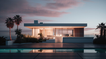 Fototapeta premium Coastal Elegance: A California Masterpiece, generative ai