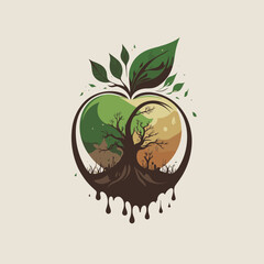 illustrations vector  logo tree environmental design 