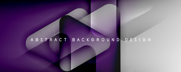Shadow and Light Triangle Background. Dynamic Geometric Template. Glass Transparent Triangles