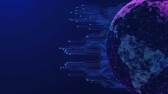 Technology Network Digital Data Global network connection Cyber Security Concept. Earth Artificial Intelligence, Blockchain, Big Data, Network Security, cloud metaverse next generation innovation