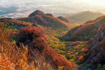 The autumn landscape of Rafa mountain in Jilin city Jilin province, China. - obrazy, fototapety, plakaty