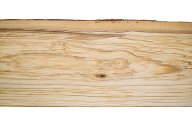 Wood slab with natural edge and white empty background for charcuterie or modern furniture - 690847043