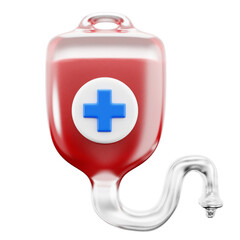 blood transfusion bag medical hospital 3d icon illustration render design