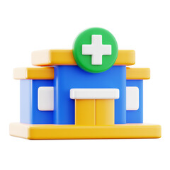 hospital modern building health treatment center medical 3d icon illustration render design