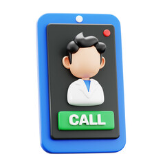 doctor call on screen video call live consultation medical hospital 3d icon illustration render design