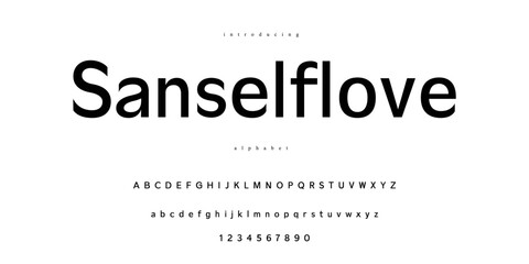 Simple Sans Serif Font Alphabet

