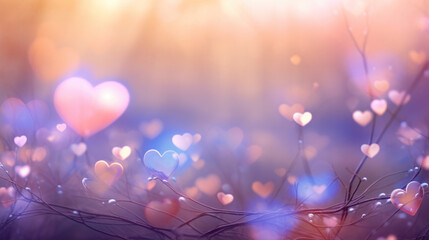 Bokeh heart background. Valentine's day concept.