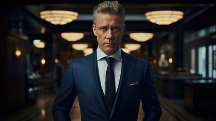 Fototapeta premium Suit professional person men caucasian handsome office businessman portrait looking adult standing male business