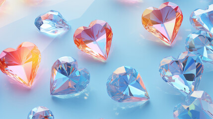 Fototapeta premium Crystal colorful hearts