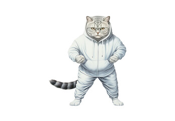 A_cat_wearing_a_gym_suit_sharp_dark_full_body.