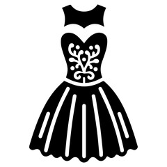 Woman Dress Icon vector art illustration, Dress Icon vector, Female Dress illustration