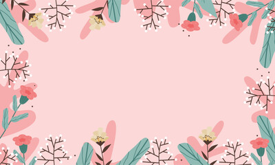 Hand drawn abstract floral background with copy spaces