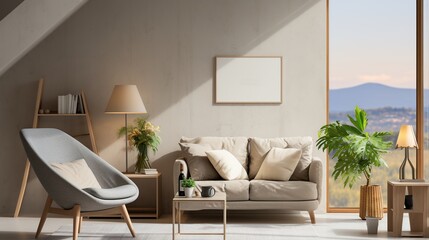 Sophisticated Nordic home decor magazine cover design featuring modern rustic Scandinavian interior and vintage stylish lifestyle.