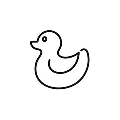 Rubber duck line icon isolated on white background