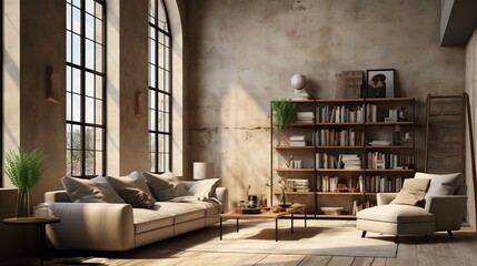 Sophisticated Nordic home decor magazine cover design featuring modern rustic Scandinavian interior and vintage stylish lifestyle.