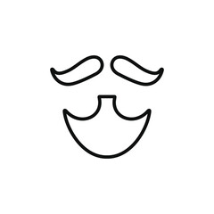 Beard line icon isolated on white background