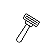 Safety razor line icon isolated on white background