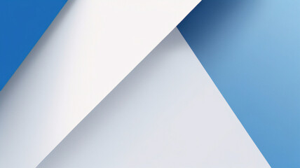 Modernes abstraktes blaues Hintergrunddesign mit Schichten aus strukturiertem, weißem, transparentem Material in Dreiecksrauten- und Quadratformen in zufälligen geometrischen Mustern