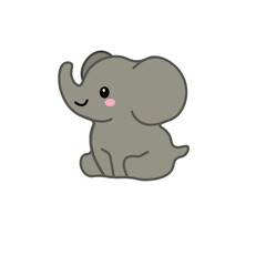 Giant Grayish Elephant Illustration