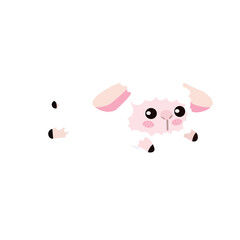 Fototapeta premium sheep cartoon, Cute White Sheep Illustration