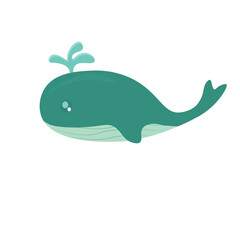 green whale cartoon, 
giant blue whale water animal
