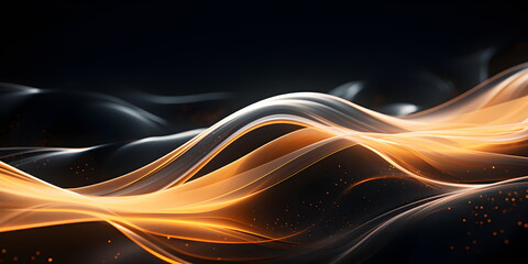 a black background with orange and white lines. Featuring Abstract light, Light streak, 3D, abstract, and line concepts