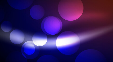 Shiny Light Neon Bubble Circles. Vector illustration For Wallpaper, Banner, Background, Card, Book Illustration, landing page