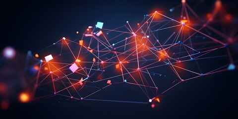 an abstract image of a network of small cubes. Featuring Geometric shape, Visual effect, Speed sensation, Contemporary art, and 3D concepts