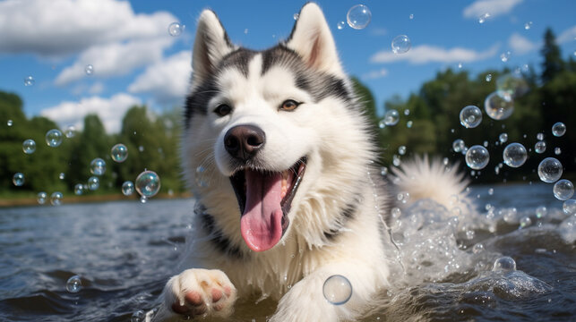 siberian husky dog HD 8K wallpaper Stock Photographic Image 