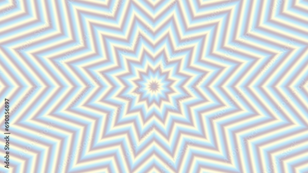 Poster pulsing fiery flower. optical illusion of movement.