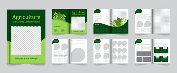 12 Pages Farming and agriculture company profile brochure template, Organic Farming Brochure template