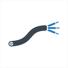 Electric cable icon. 3-Core flexible cable icon