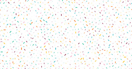 Colorful sprinkles banner background, colorful falling decorative sprinkles background - obrazy, fototapety, plakaty