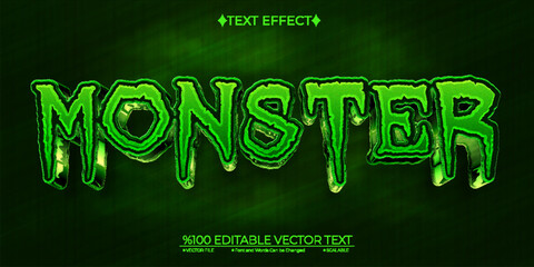  Creepy and Spooky Monster Editable Vector 3D Text Effect