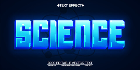 Blue Science Editable Vector 3D Text Effect