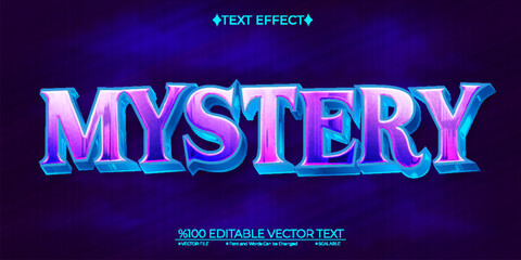  Bpue and Purple Mystery Editable Vector 3D Text Effect